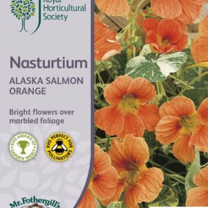 Mr Fothergills RHS Nasturtium Alaska Salmon Orange 25 Seeds