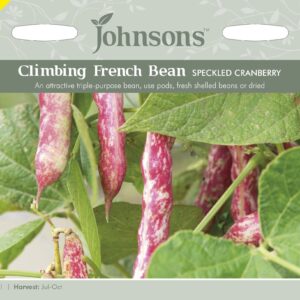 Johnson Seeds - Climbing French Bean Speckled Cranberry - 50 Seeds