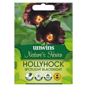 Unwins Flower Hollyhock Spotlight Blacknight - 15 Seeds