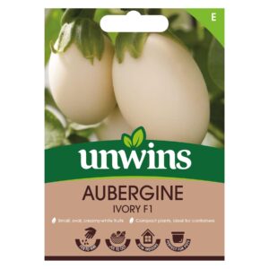 Unwins Vegetable Aubergine Ivory F1 Hybrid - 8 Seeds