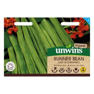 Unwins Vegetable Organic Runner Bean Lady Di - 35 Seeds