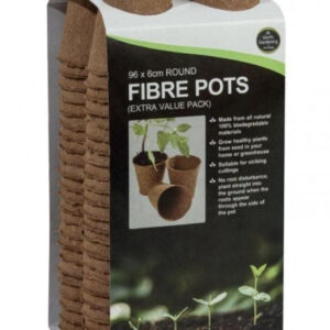 Garland - 96 x 6cm Round Fibre Pots - Value Pack - W0300